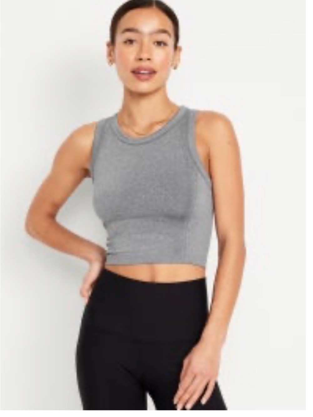 Old Navy Heather Gray Knit Crop Tank